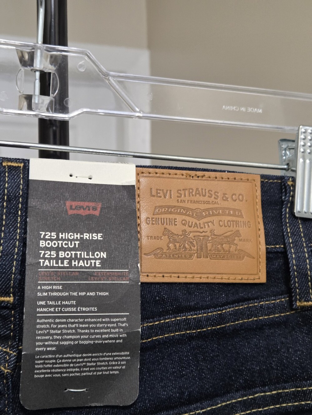 NWT Levi's 725 High-Rise Bootcut Jeans Dark Indigo Wash Cotton Stretch Classic - Picture 5 of 9